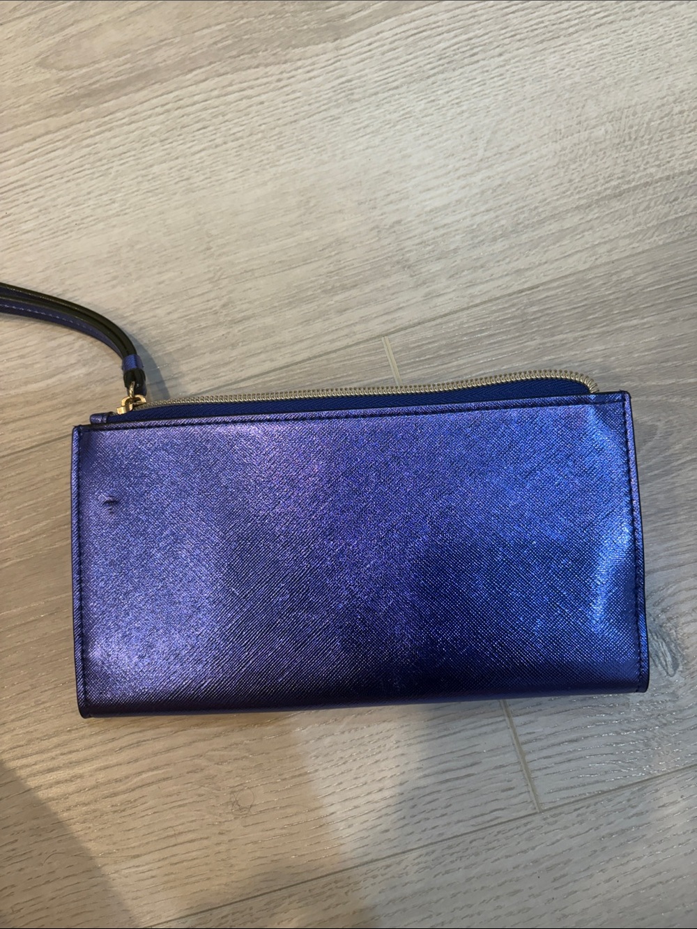Victoria's Secret Metallic Purple-Blue Wristlet Wallet - Picture 4 of 4
